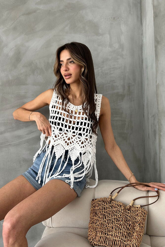 Santorini Crochet Top