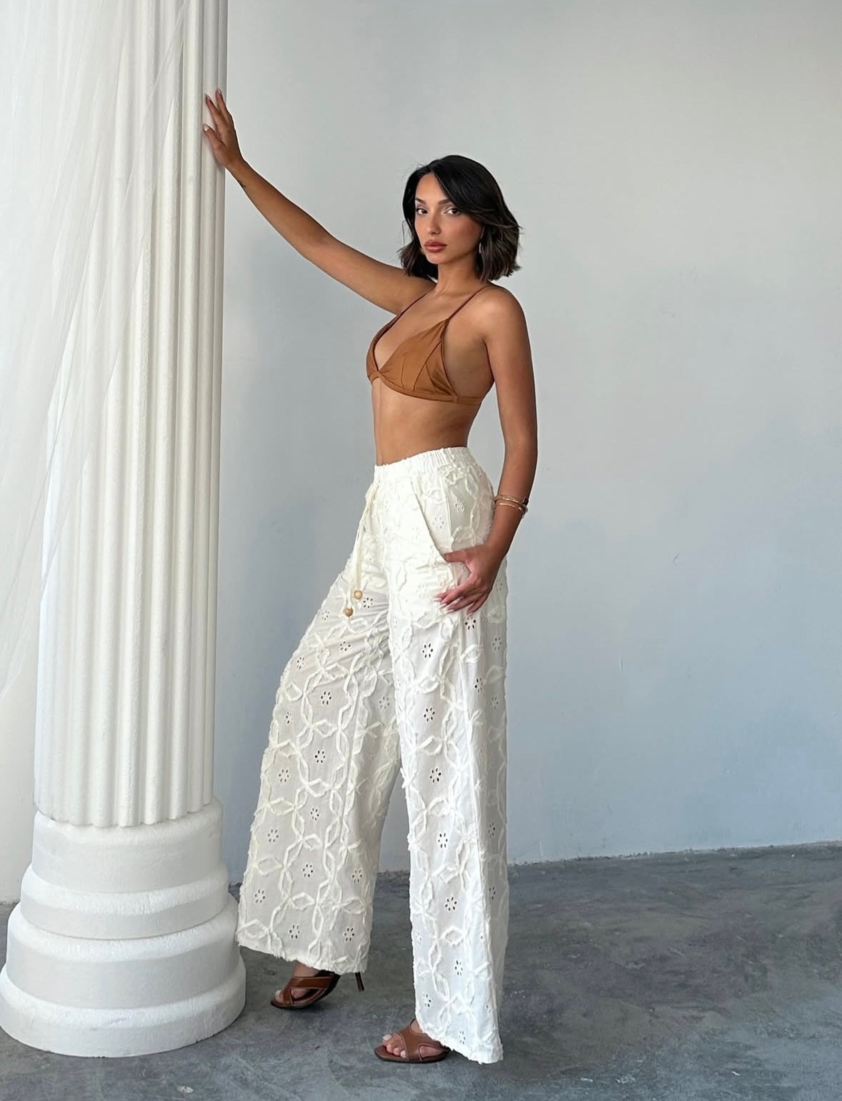 Elara Embroidered Pants – 100% Cotton