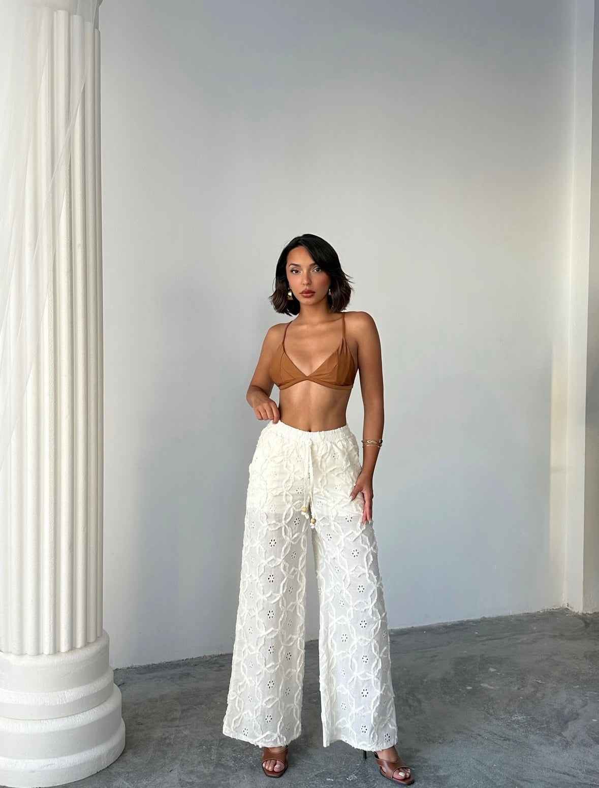 Elara Embroidered Pants – 100% Cotton