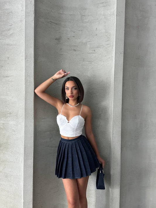 Denim Pleated Skort – Casual & Chic 💙