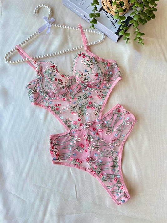 Floral Pink Bodysuit – Soft & Stretchy