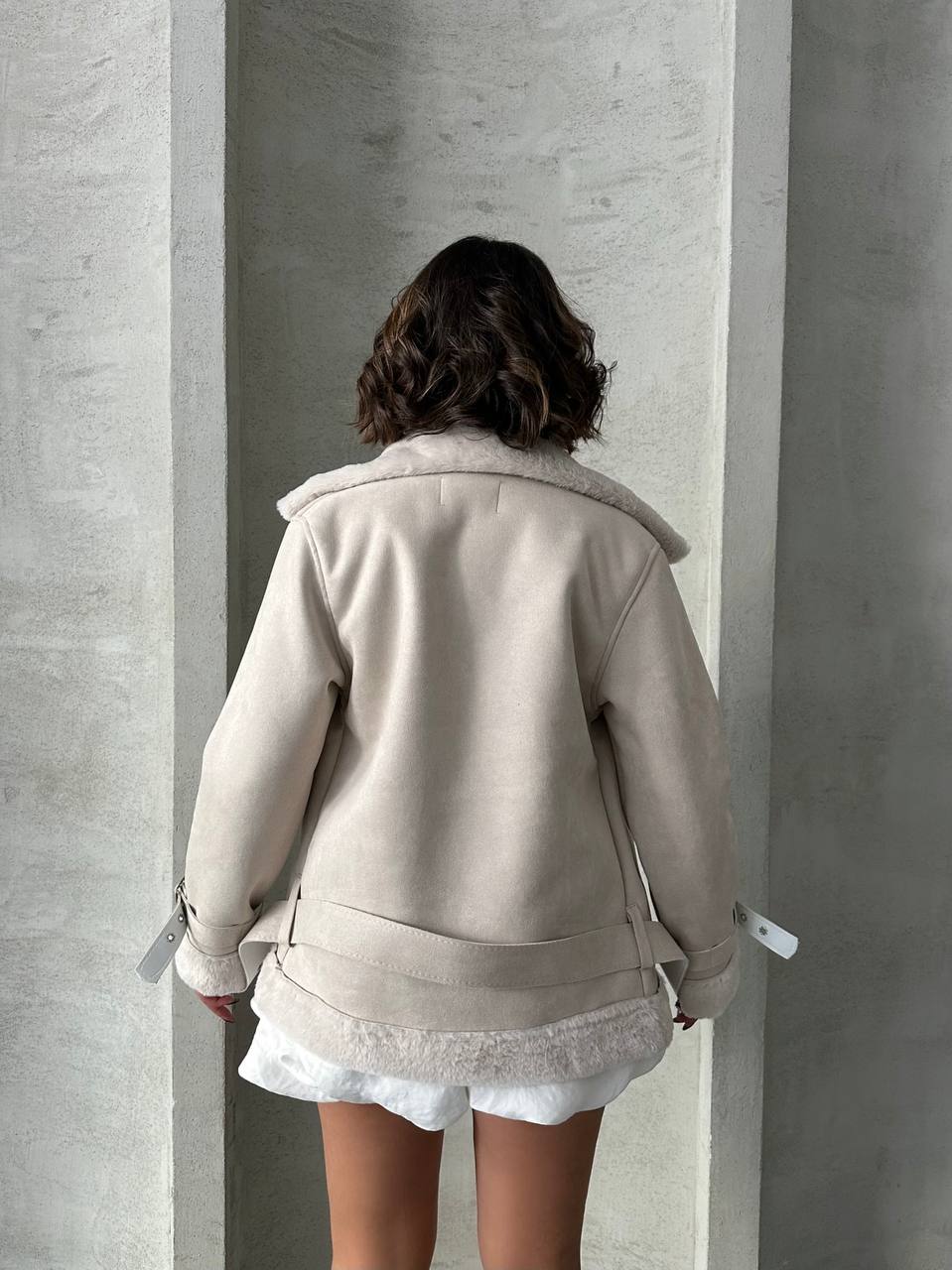 Verona Suede Cream Jacket – Soft, Elegant & Timeless