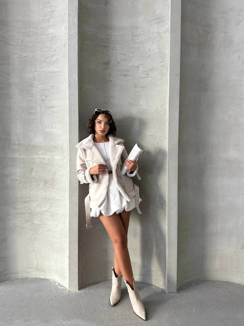 Verona Suede Cream Jacket – Soft, Elegant & Timeless