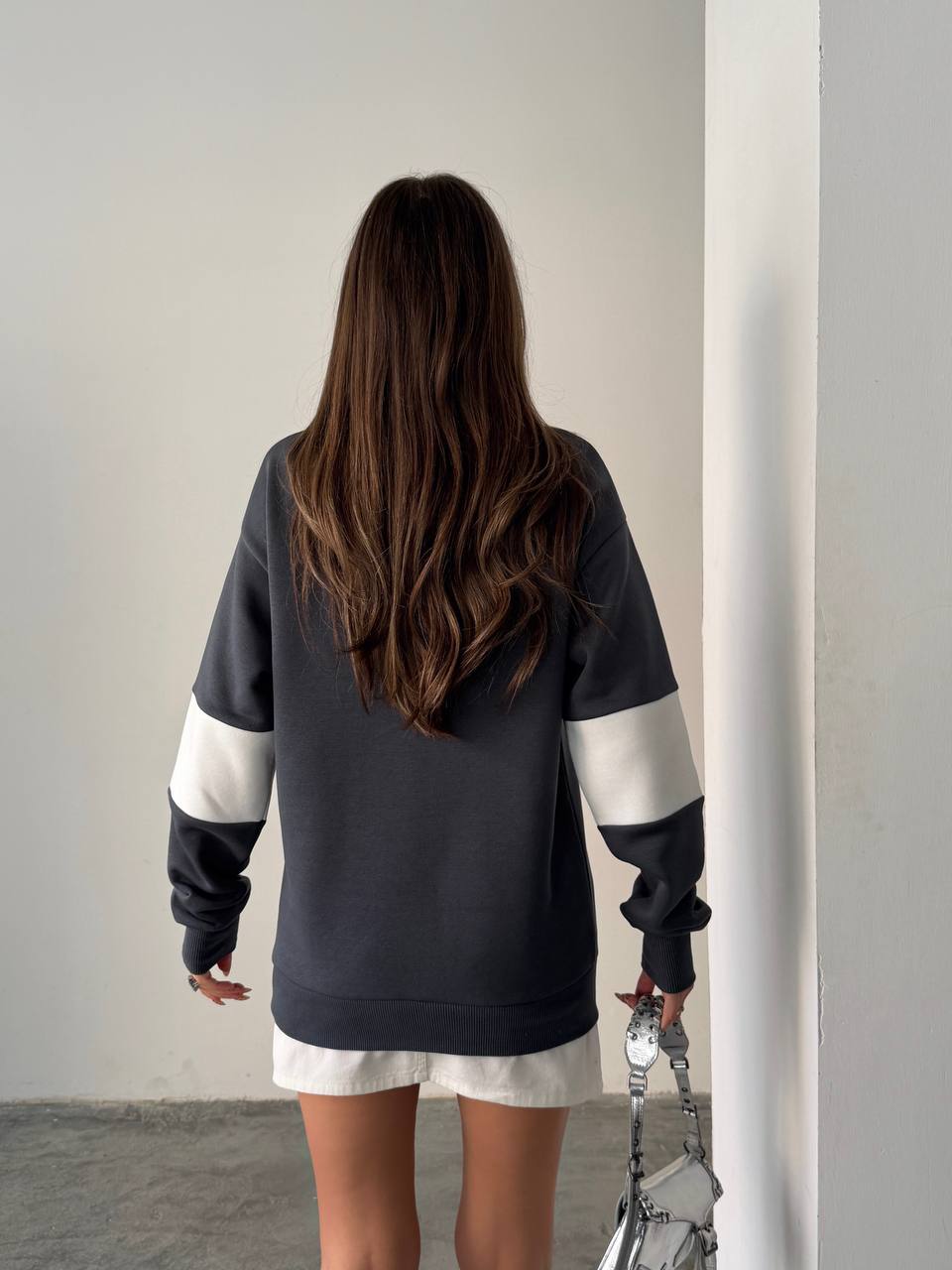 Chicago Half-Zip Sweat – Black with White Detail | Premium Cozy Sweatshirt